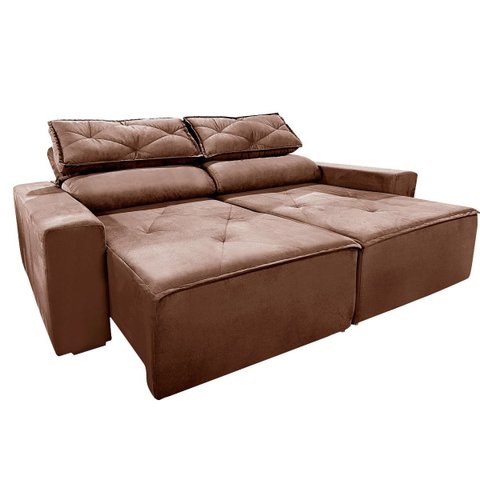 Sofá Retrátil e Reclinável 1,50m Marrom com Molas – Conforto e Estilo para Sua Sala