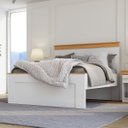Ver imagem 1 de Cama de Casal England 143,6x119cm Branco/Freijó ENG2138