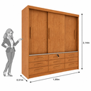 Ver imagem 3 de Guarda Roupa Casal 3 Portas 9 Gavetas 199cm Chicago Bege/Cinamomo