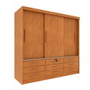 Ver imagem 2 de Guarda Roupa Casal 3 Portas 9 Gavetas 199cm Chicago Bege/Cinamomo