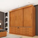 Ver imagem 1 de Guarda Roupa Casal 3 Portas 9 Gavetas 199cm Chicago