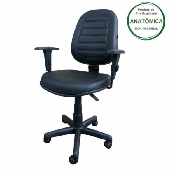 Cadeira Executiva Alta Costurada Giratória c/ Braços Reguláveis - 2