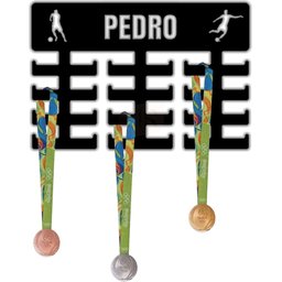 Expositor Porta Medalhas Futebol Masculino Preto 32 Suportes - 4