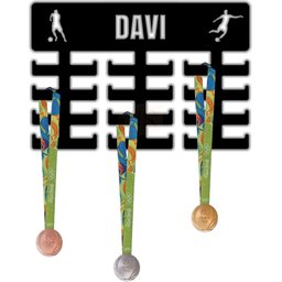 Expositor Porta Medalhas Futebol Masculino Preto 32 Suportes - 3