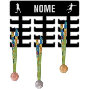 Expositor Porta Medalhas Futebol Masculino Preto 32 Suportes