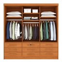 Ver imagem 5 de Guarda Roupa Casal com Espelho 3 Portas de Correr 9 Gavetas 199cm Chicago  
