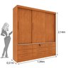 Guarda Roupa Casal com Espelho 3 Portas de Correr 9 Gavetas 199cm Chicago   - 3