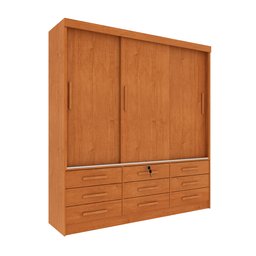 Guarda Roupa Casal com Espelho 3 Portas de Correr 9 Gavetas 199cm Chicago   - 2
