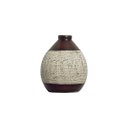 Ver imagem 3 de Vaso Pequeno Decorativo de Cerâmica para Mesa Oasis Marrom e Palha 12x9 cm