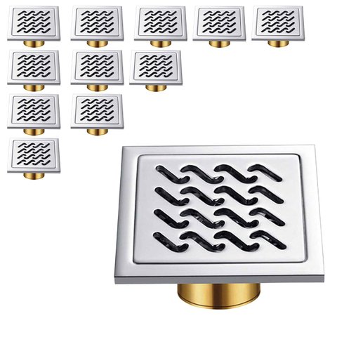 Ralo Inox Kit 11 Uni 10x10 Lavabo Anti Odor Higienico Banheiro Varanda Anti Inseto Casa Quintal Box