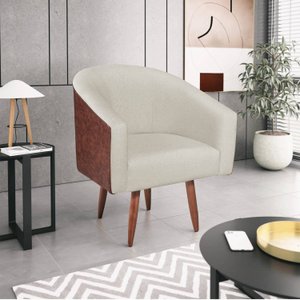 Poltrona Marilia Pés Palito Corano/Linho Yescasa