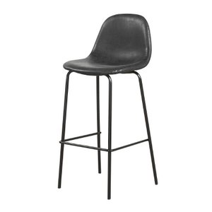 Banqueta Tânia em Pu Preto Vintage - Rivatti