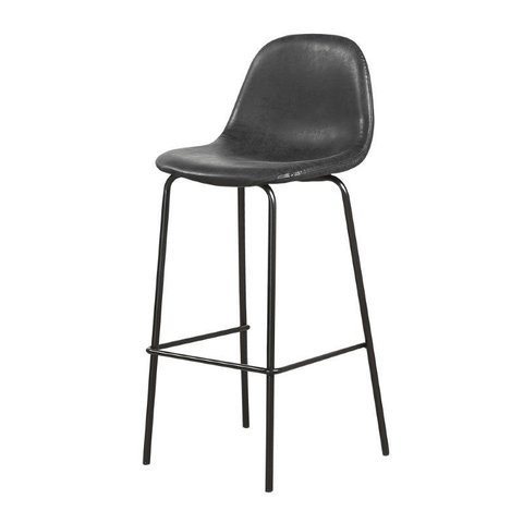 Banqueta Tânia em Pu Preto Vintage - Rivatti