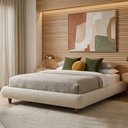 Ver imagem 2 de Cama Queen Base Box Pés Madeira 176cm Nami Bouclé Off White - Nexta Casa