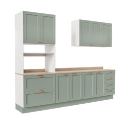 Cozinha Modulada 4 Peças com Torre para Microondas Arizona CabeCasa MadeiraOriginals - 3