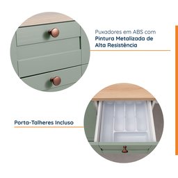 Cozinha Modulada 4 Peças com Torre para Microondas Arizona CabeCasa MadeiraOriginals - 8