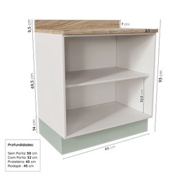 Cozinha Modulada 4 Peças com Torre para Microondas Arizona CabeCasa MadeiraOriginals - 17
