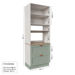Cozinha Modulada 4 Peças com Torre para Microondas Arizona CabeCasa MadeiraMadeira - 13