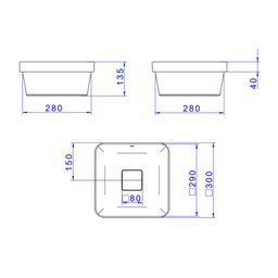 Cuba de Sobrepor Deca Slim 30x30 L.21030.85 Quadrada Soft Antracite - 5