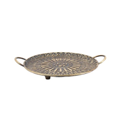 Bandeja Decorativa em Metal Dourado 40cm Cr0185 Btc