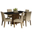 Ver imagem 2 de Conjunto Sala de Jantar Mesa Tampo de Madeira 6 Cadeiras Rustic/preto/imperial Renata Madesa