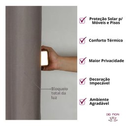 Cortina Blackout com Forro 2 em 1 Voil Vermelho com Ilhós - 280x220cm - 4