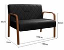 Ver imagem 4 de Sofà 2 Lugares Namoradeira Lara Decoração Sala Quarto Recepção - Veludo Preto