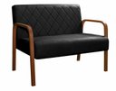 Ver imagem 1 de Sofà 2 Lugares Namoradeira Lara Decoração Sala Quarto Recepção - Veludo Preto