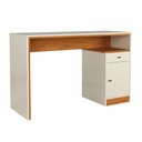 Ver imagem 5 de Escrivaninha Mesa Escritório Office 1 Porta 120cm Nature E Off White