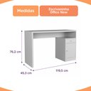 Ver imagem 3 de Escrivaninha Mesa Escritório Office 1 Porta 120cm Nature E Off White