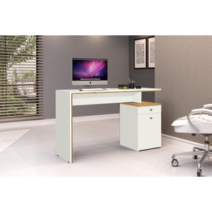 Escrivaninha Mesa Escritório 120cm 1 Porta 1 Gaveta Office