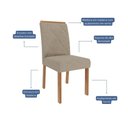 Ver imagem 5 de Sala de Jantar 130x80cm Tampo Mdf/vidro 4 Cadeira Cimol Agata Cimol Cinamomo/off/mad/linho Bege