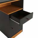 Ver imagem 5 de Escrivaninha Mesa Escritório Office 1 Porta 120cm Nature E Preto
