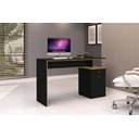 Ver imagem 1 de Escrivaninha Mesa Escritório Office 1 Porta 120cm Nature E Preto