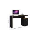 Ver imagem 3 de Escrivaninha Mesa Escritório Office 1 Porta 120cm Nature E Preto