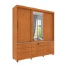Guarda Roupa Casal com Espelho e pés 3 Portas 9 Gavetas 199cm Chicago   - 2