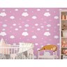 Papel de Parede Infantil - Céu Nuvens Rosa Arte Destaque 2 Metros - 1