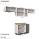 Ver imagem 4 de Cozinha Modulada 4 Peças com 3 Aéreos e Balcão 120cm Arizona CabeCasa MadeiraOriginals Cinza