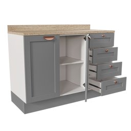 Cozinha Modulada 4 Peças com 3 Aéreos e Balcão 120cm Arizona CabeCasa MadeiraOriginals Cinza - 15 Cozinha Modulada 4 Peças com 3 Aéreos e Balcão 120cm Arizona CabeCasa MadeiraOriginals Cinza - 15