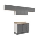 Ver imagem 3 de Cozinha Modulada 4 Peças com 3 Aéreos e Balcão 120cm Arizona CabeCasa MadeiraOriginals Cinza