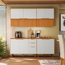 Ver imagem 6 de Cozinha Armário 5 Peças 200 cm Balcão com Tampo MDF Bari Freijo Off Acetinado Poliman