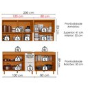 Ver imagem 3 de Cozinha Armário 5 Peças 200 cm Balcão com Tampo MDF Bari Freijo Off Acetinado Poliman