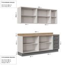 Ver imagem 4 de Cozinha Modulada 4 Peças com 2 Aéreos e 2 Balcões Arizona CabeCasa MadeiraOriginals Cinza/Branco