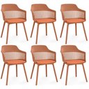 Ver imagem 1 de Kit 6 Cadeiras de Jantar Estofada Marcela - Marrom