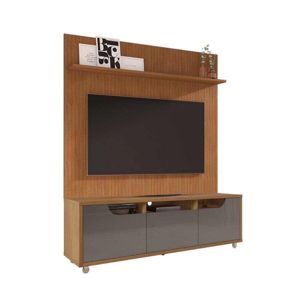 Clanta Rack Conjunto Rack e Painel 60 Polegadas Atlanta Cedro Cinza Pérola ...