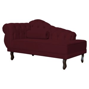 Recamier Larissa Lado Direito 1,20 Cm Veludo Bordô - Montanaris Decor