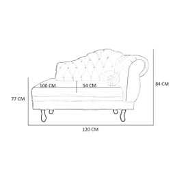 Recamier Larissa Lado Direito 1,20 Cm Veludo Bordô - Montanaris Decor - 4