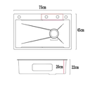 Ver imagem 4 de Cuba Cozinha Gourmet Inox 304 Escovada Torneira Extensível Cascata Dispenser Tábua Escorredor Cesto