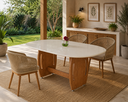 Ver imagem 3 de Mesa de Jantar 4 Lugares Oval Montagem com Encaixe Invisível