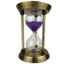 Ver imagem 1 de Ampulheta Decorativa 30 Minutos em Metal Tamanho Médio 22,5 cm - Roxa